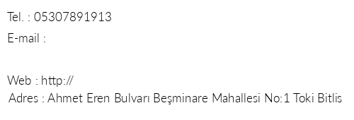 Bitlis Merit Hotel telefon numaralar, faks, e-mail, posta adresi ve iletiim bilgileri